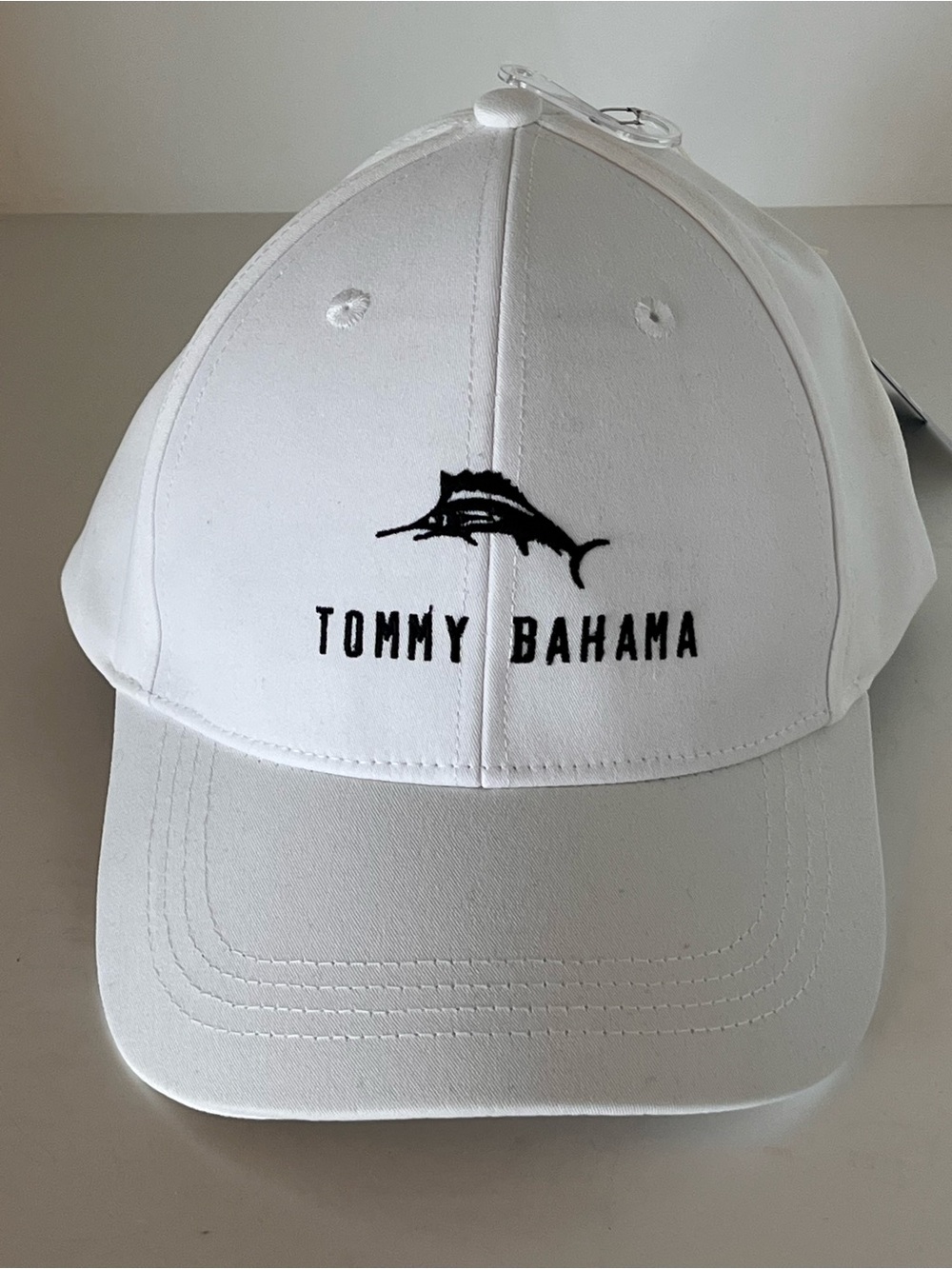 TOMMY BAHAMA White Marlin Logo Adjustable Baseball Cap Hat NWT Pristine